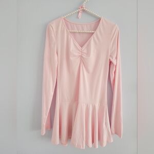 Pink Cinch Pleated Dress Ballet Dancer